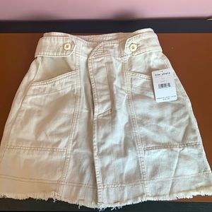 Free People Cream Jean Skirt - NEW WITH TAGS